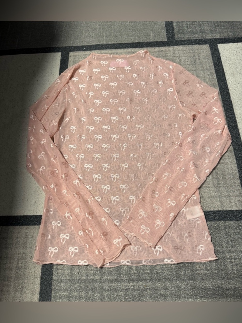 Babe Brand Bow Mesh Top